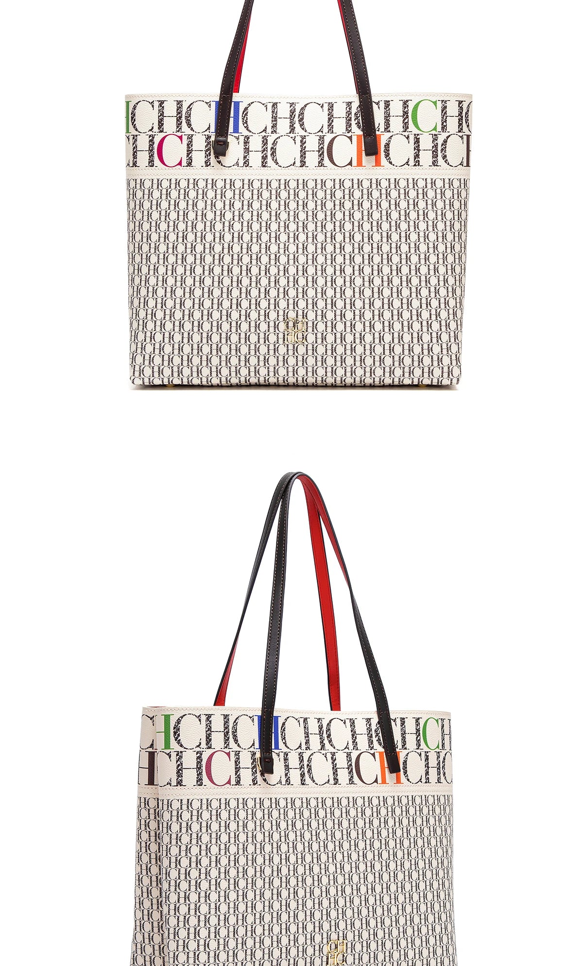 CH Leather Women's Bag Brand Engraved Exquisite Large Capacity Handbag Classic Durable Elegant Fashion Casual Bag with Base