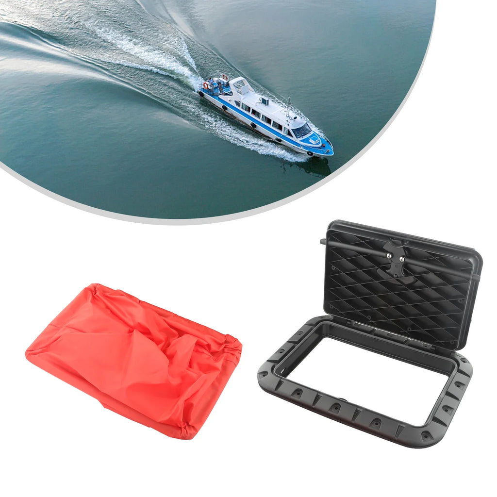 Marine Deck Square Hatch And Red Waterproof Bag For Boat Kayak Canoe Boat Parts Accessories Drifting Water Sports