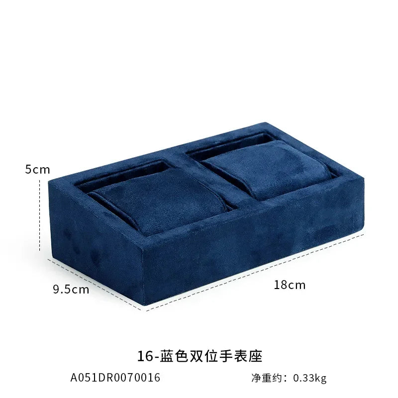 High End Watch Display Case Black and White Brushed Multi Position Watch Display Tray Blue Movable Pillow Bag Watch Display