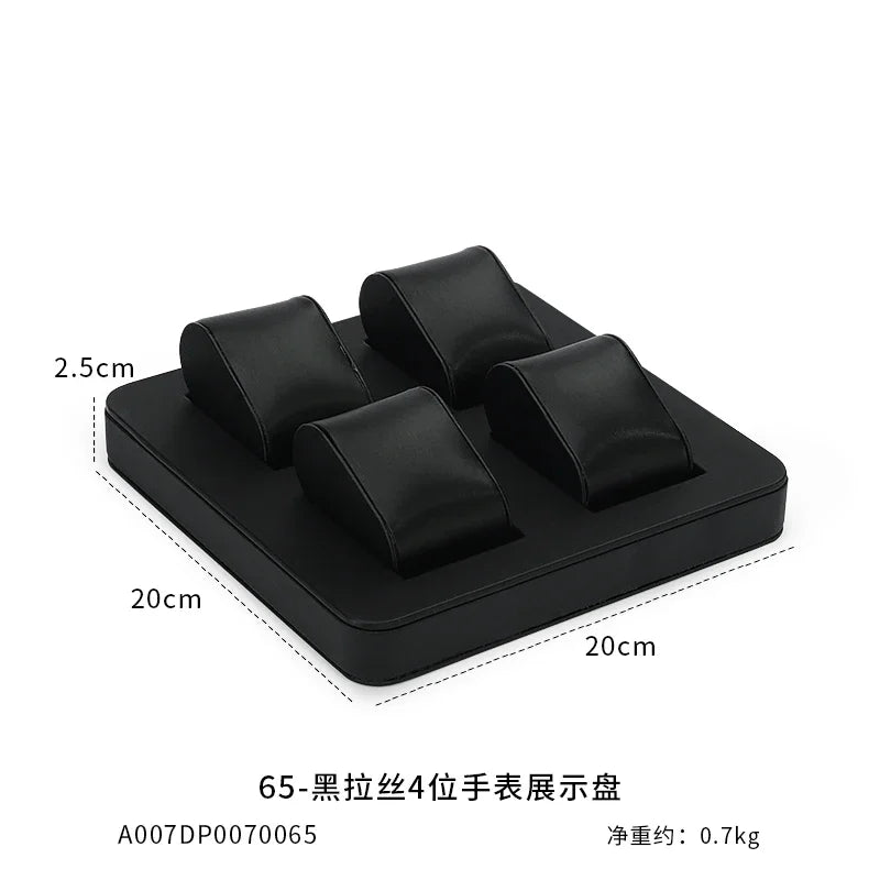 High End Watch Display Case Black and White Brushed Multi Position Watch Display Tray Blue Movable Pillow Bag Watch Display