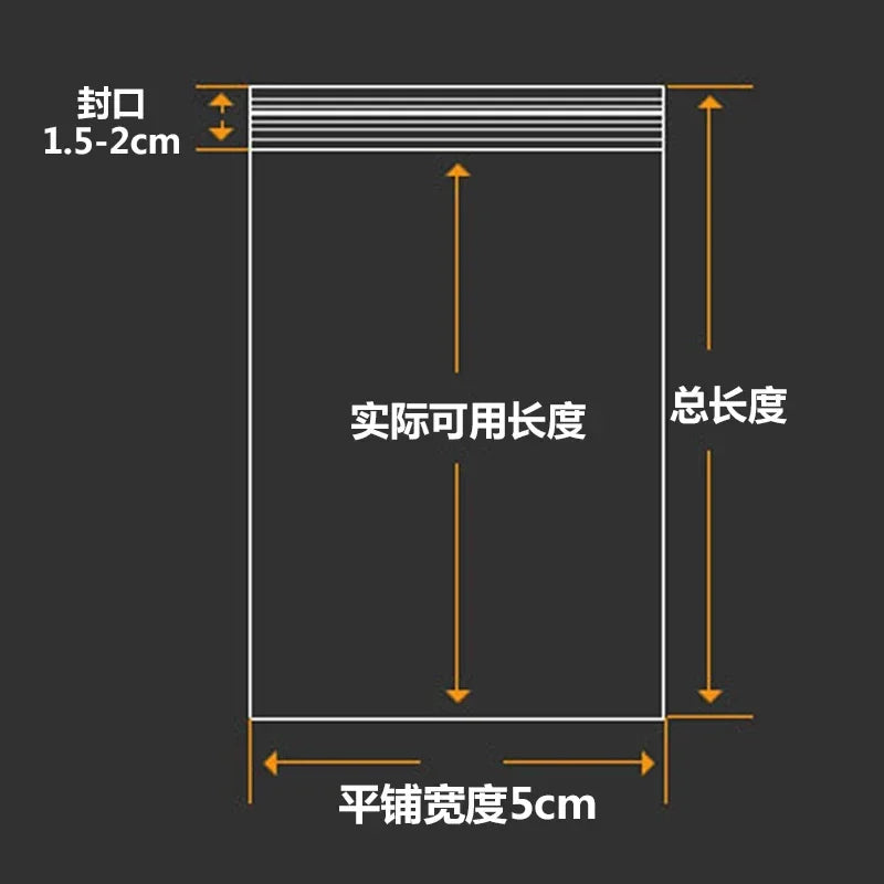 Thin and Long Strip-shaped PE Self Sealing Bag Transparent Plastic Packaging Bags Dustproof and Moisture-proof Sealed Pocket