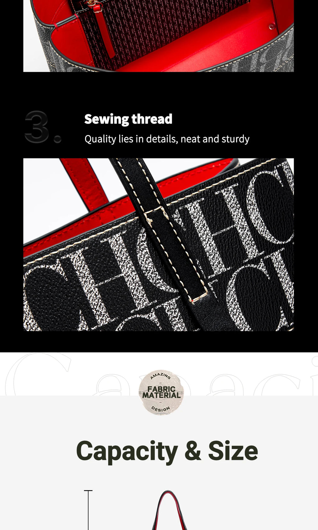 CH Leather Women's Bag Brand Engraved Exquisite Large Capacity Handbag Classic Durable Elegant Fashion Casual Bag with Base