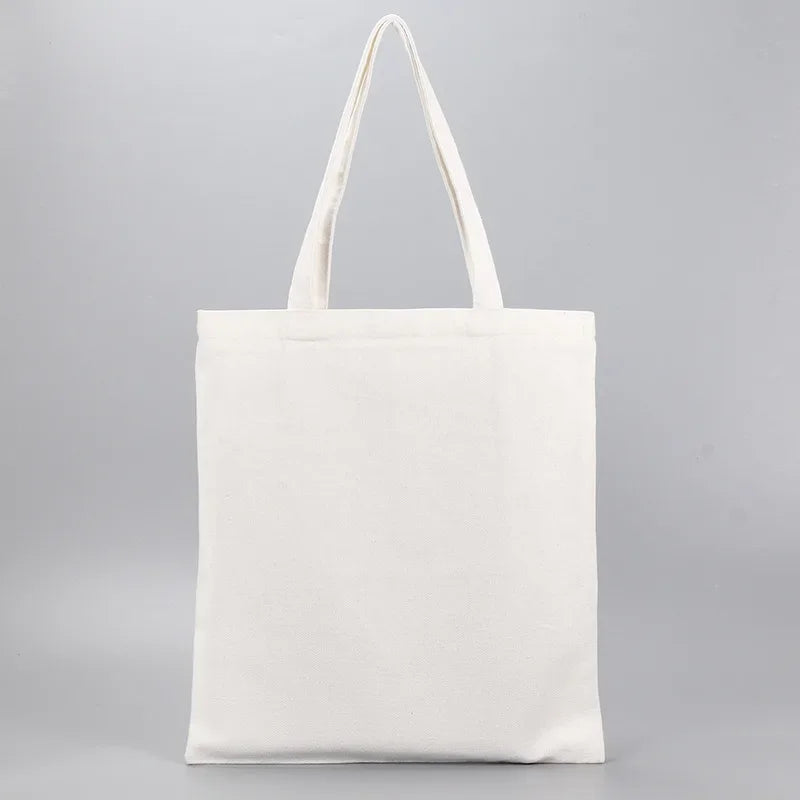 10 pcs Custom Logo Printed Plain Bulk Large Reusable Eco Friendly Cotton Canvas Tote Shopping Bag for Shopping School