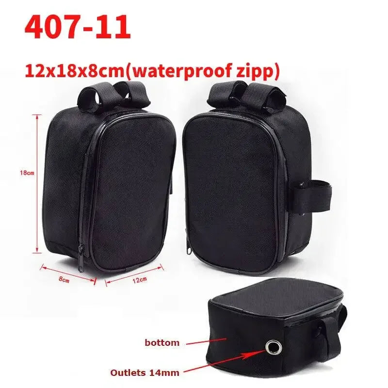 Bicycle Tube Frame Pack Bag, Battery Front Tool Box, Storage Case, MTB Ebike