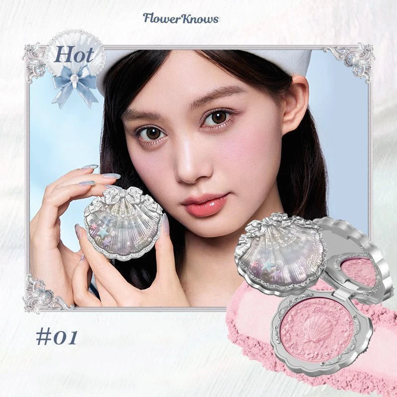 Flower Knows Makeup Set Swan Ballet Concealer Palette Embossed Blusher Shine Lipstick Kit With Bag THE SWEETIE BEAR Bunny Garden