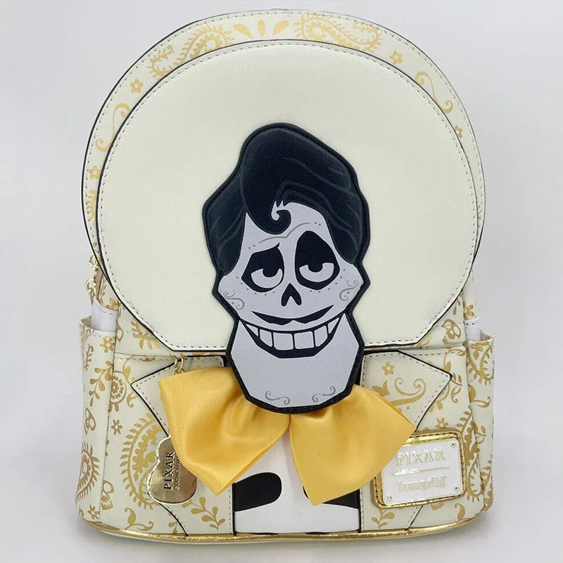 PU Leather Stitch Women Double Shoulder Backpack Donald Goofy Mickey Lady Bags Sequin Schoolbag Handbag Mummy Bag Girls