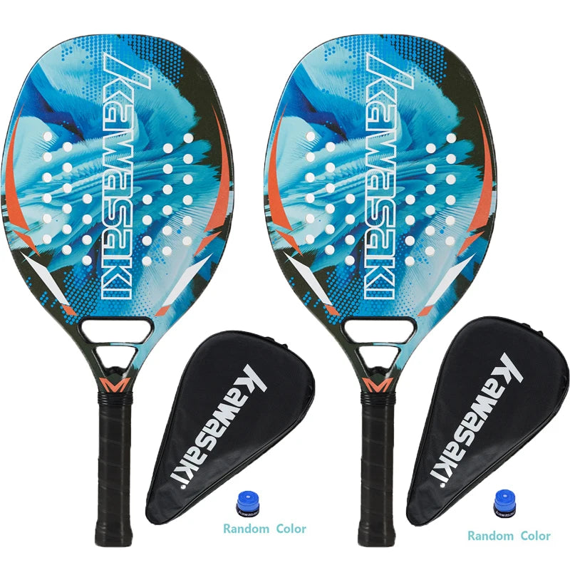 Kawasaki 2022 Padel Tennis Carbon Fiber Soft EVA Face Tennis Paddle Racquet with Padle Bag Cover Beach Tennis Paddle Racket