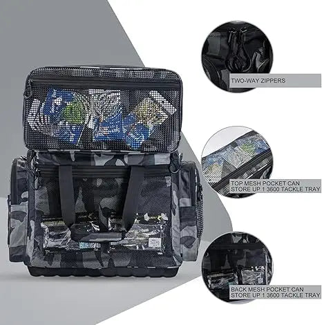 Goture Pro Angler Tackle Bag Holds 8x3700+4x3600 Trays Water Resistant Saltwater Fishing Gear Organizer 21.65" Gift for Men