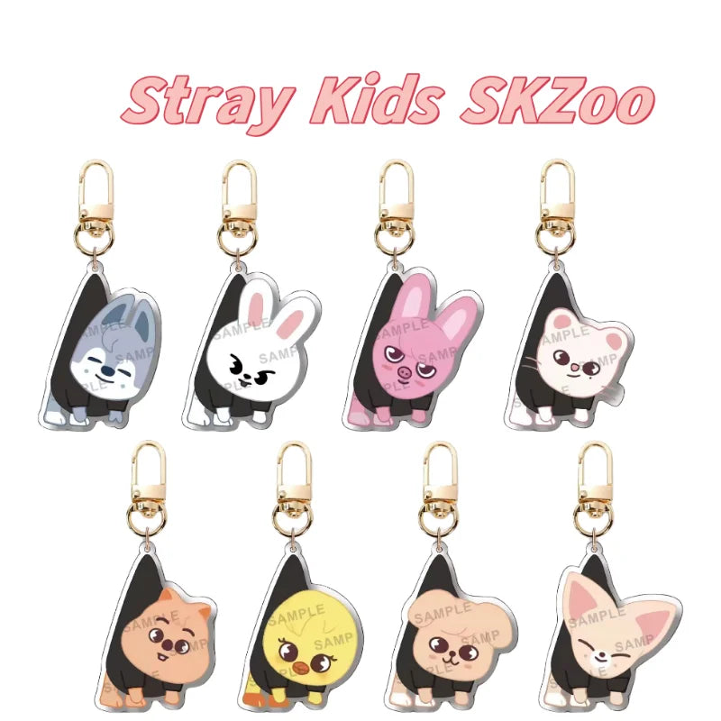 Stray Kids SKZoo 2025 new double-sided acrylic keychain, children's couple birthday gift key bag pendant, fan collection.