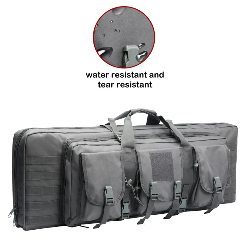 LQARMY 32 38 42 48 inch Tactical Double Rifle Case Molle Rifle Bag Sniper Airsoft Gun Case Backpack Hunting Gun Holster
