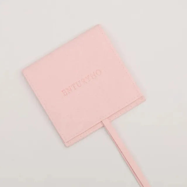 50 Jewelry Gift Bags Custom Logo 8X8cm Yellow Microfiber Packaging Pouch For Rings Earrings Tarot Card Wedding Favors Velvet Bag