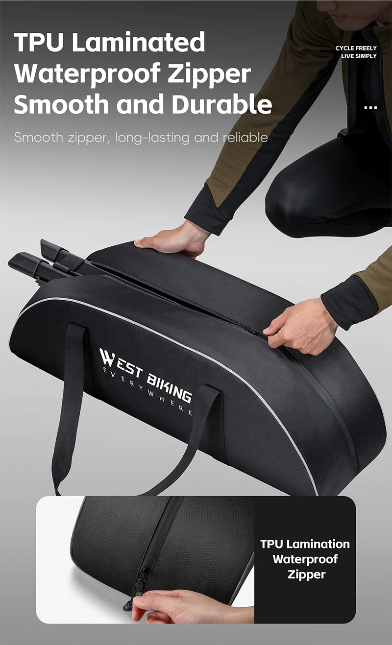 WEST BIKING Portable Bicycle Magnetic Resistance Roller Training Stand Indoor MTB Road Bike Roller Trainer with Storage Bag