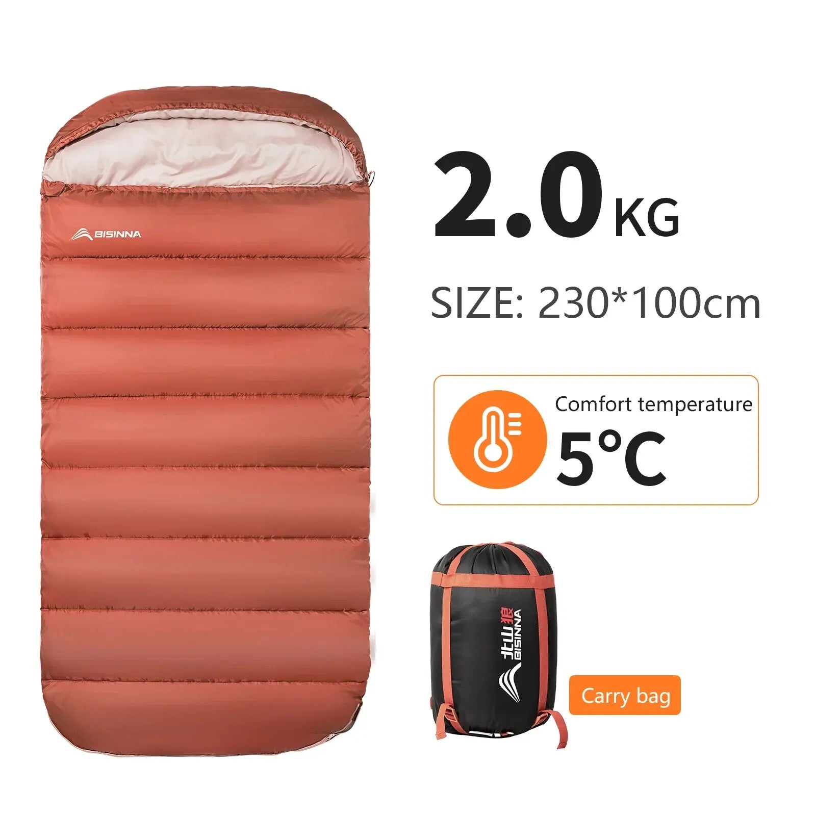 Hot Sale Large Camping Sleeping Bag Lightweight 3 Season Loose Widen Bag Long Size for Adult Rest Hiking Fishing Wholsale