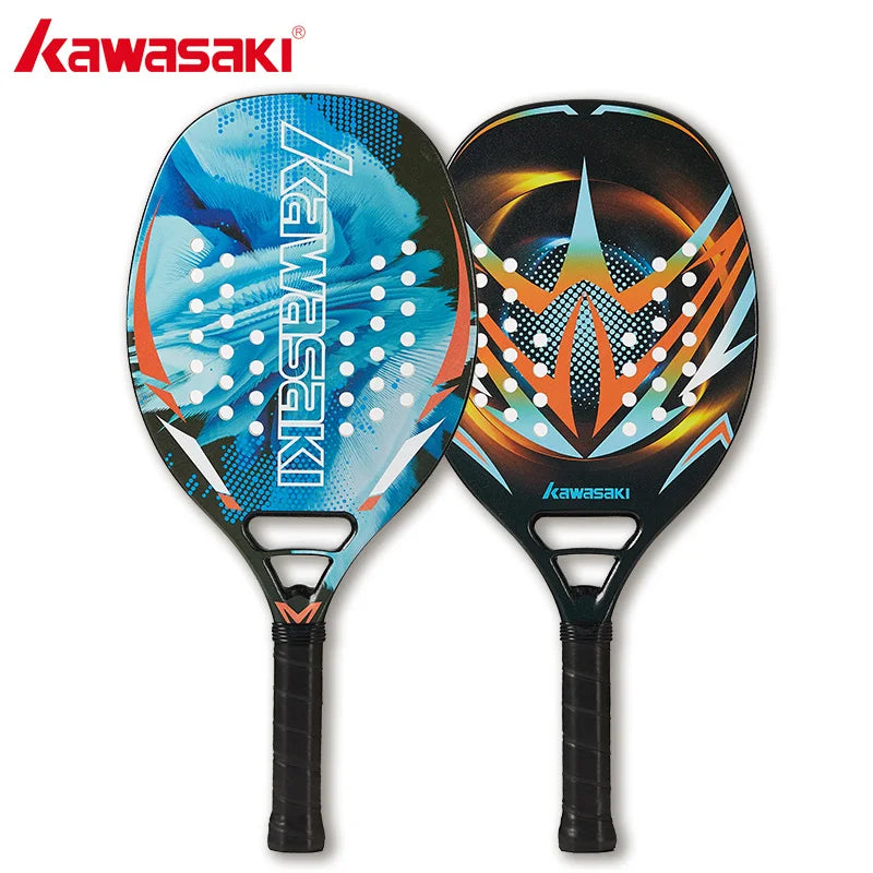 Kawasaki 2022 Padel Tennis Carbon Fiber Soft EVA Face Tennis Paddle Racquet with Padle Bag Cover Beach Tennis Paddle Racket