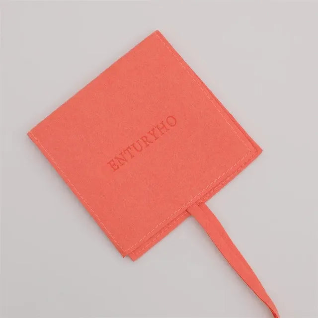 50 Jewelry Gift Bags Custom Logo 8X8cm Yellow Microfiber Packaging Pouch For Rings Earrings Tarot Card Wedding Favors Velvet Bag