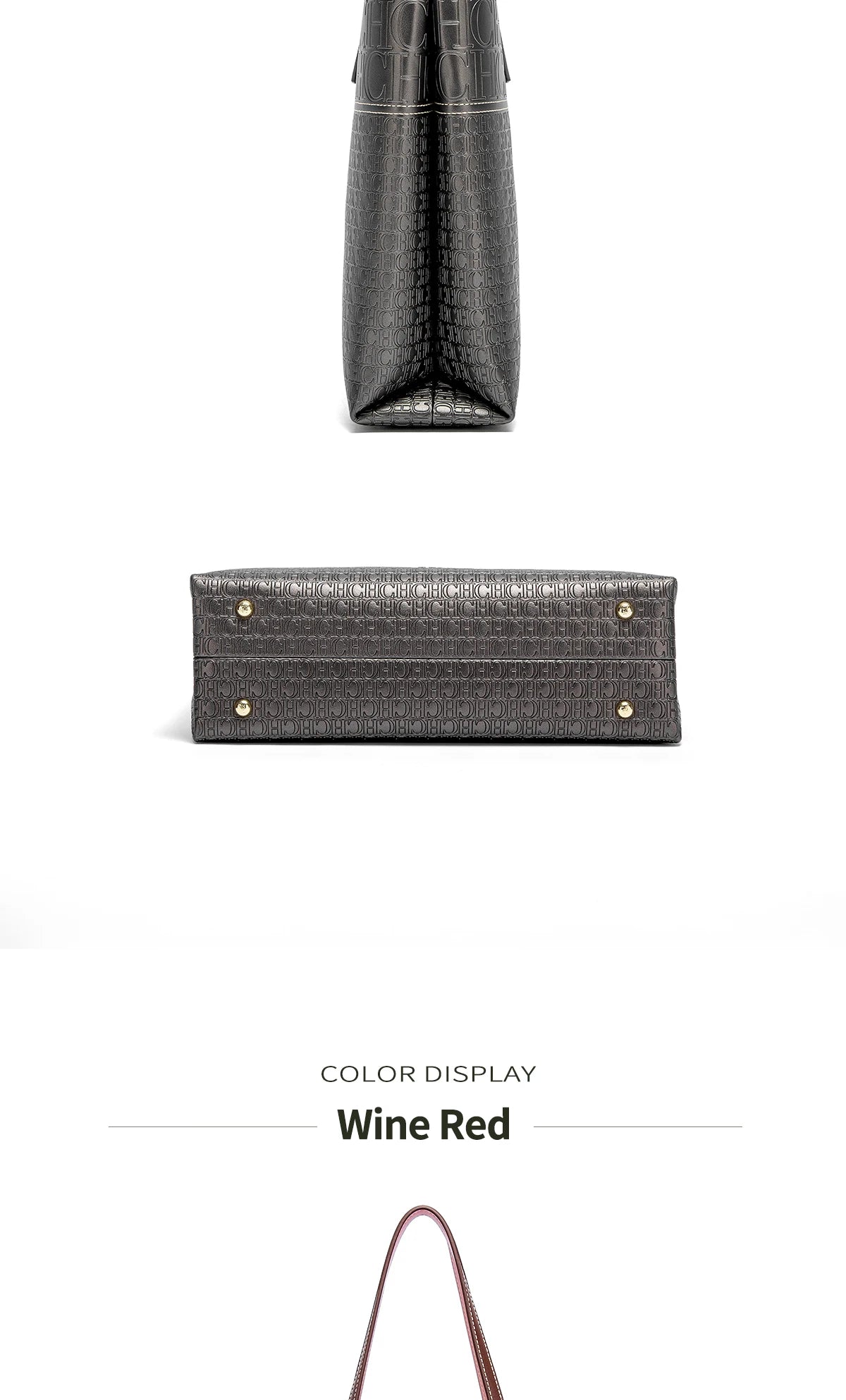 CH Leather Women's Bag Brand Engraved Exquisite Large Capacity Handbag Classic Durable Elegant Fashion Casual Bag with Base