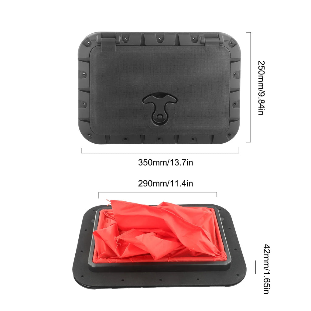 Marine Deck Square Hatch And Red Waterproof Bag For Boat Kayak Canoe Boat Parts Accessories Drifting Water Sports