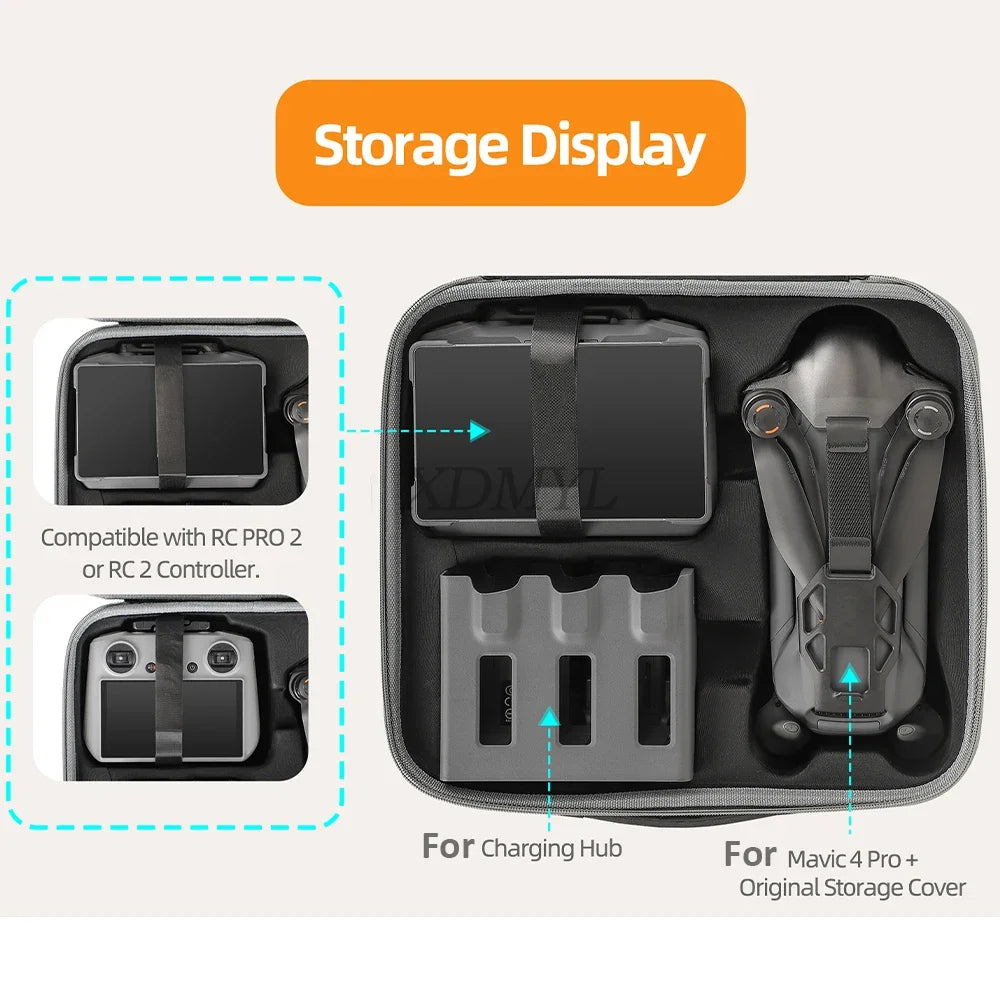 Package Body Bag For DJI Mavic 4 Pro RC 2/RC Pro 2 Remote Control Shock Protective Case Handheld Storage Box Drone Accessories
