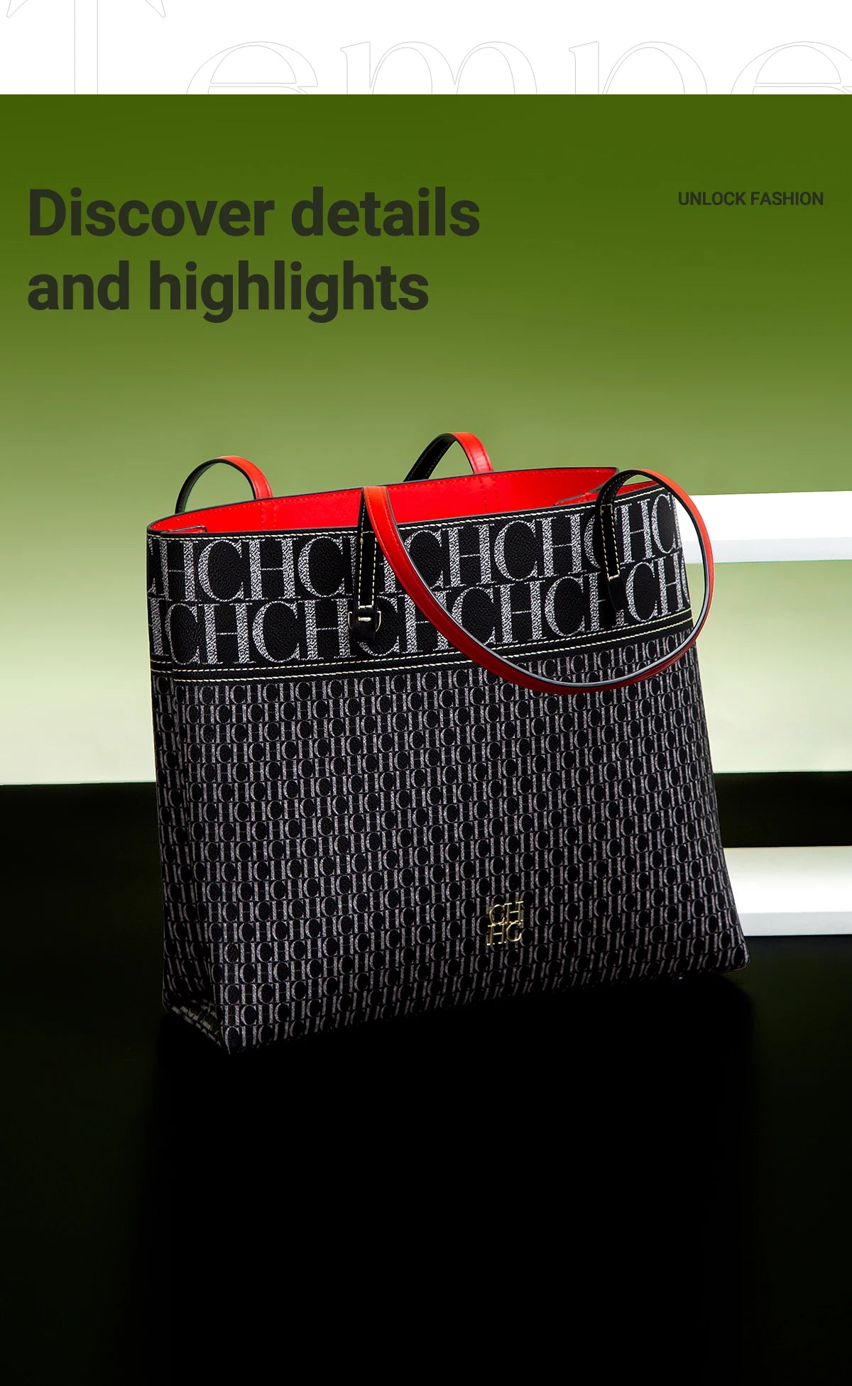 CH Leather Women's Bag Brand Engraved Exquisite Large Capacity Handbag Classic Durable Elegant Fashion Casual Bag with Base