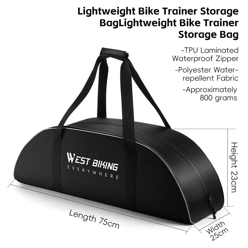 WEST BIKING Portable Bicycle Magnetic Resistance Roller Training Stand Indoor MTB Road Bike Roller Trainer with Storage Bag