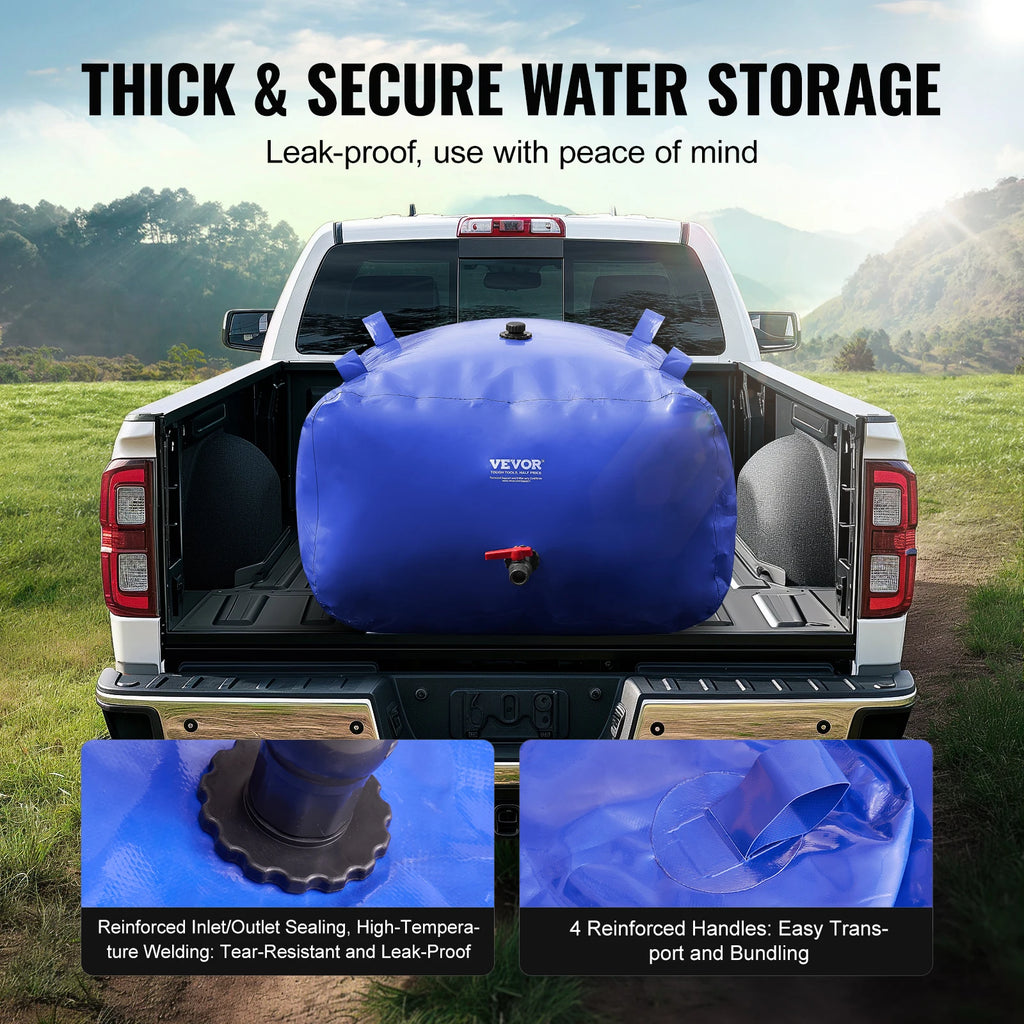 SucceBuy Water Storage Bladder, PVC Collapsible Water Storage Containers, Large Capacity Soft Water Bag, Fire Prevention Camping