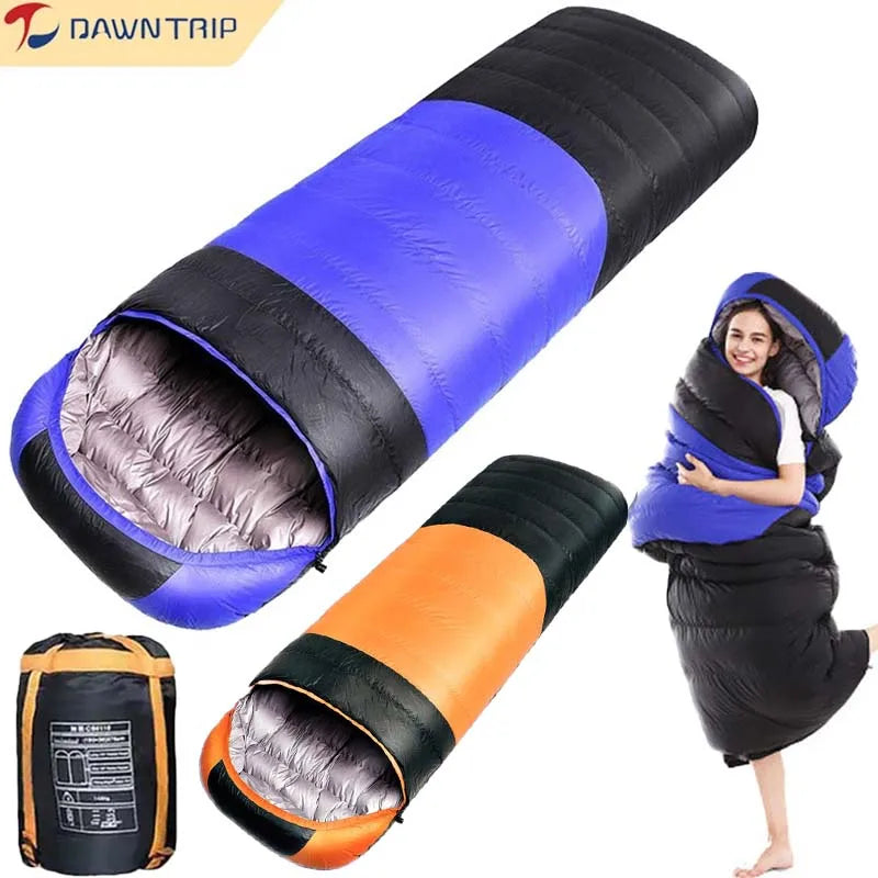 Backpacking Envelope Sleeping Bag Portable Waterproof Down Cotton Lightweight Camp Bedding for Outdoor Traveling Camping Hiking