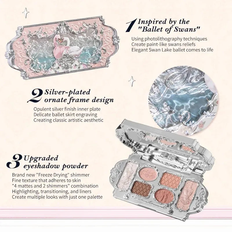 Flower Knows Makeup Set Swan Ballet Concealer Palette Embossed Blusher Shine Lipstick Kit With Bag THE SWEETIE BEAR Bunny Garden