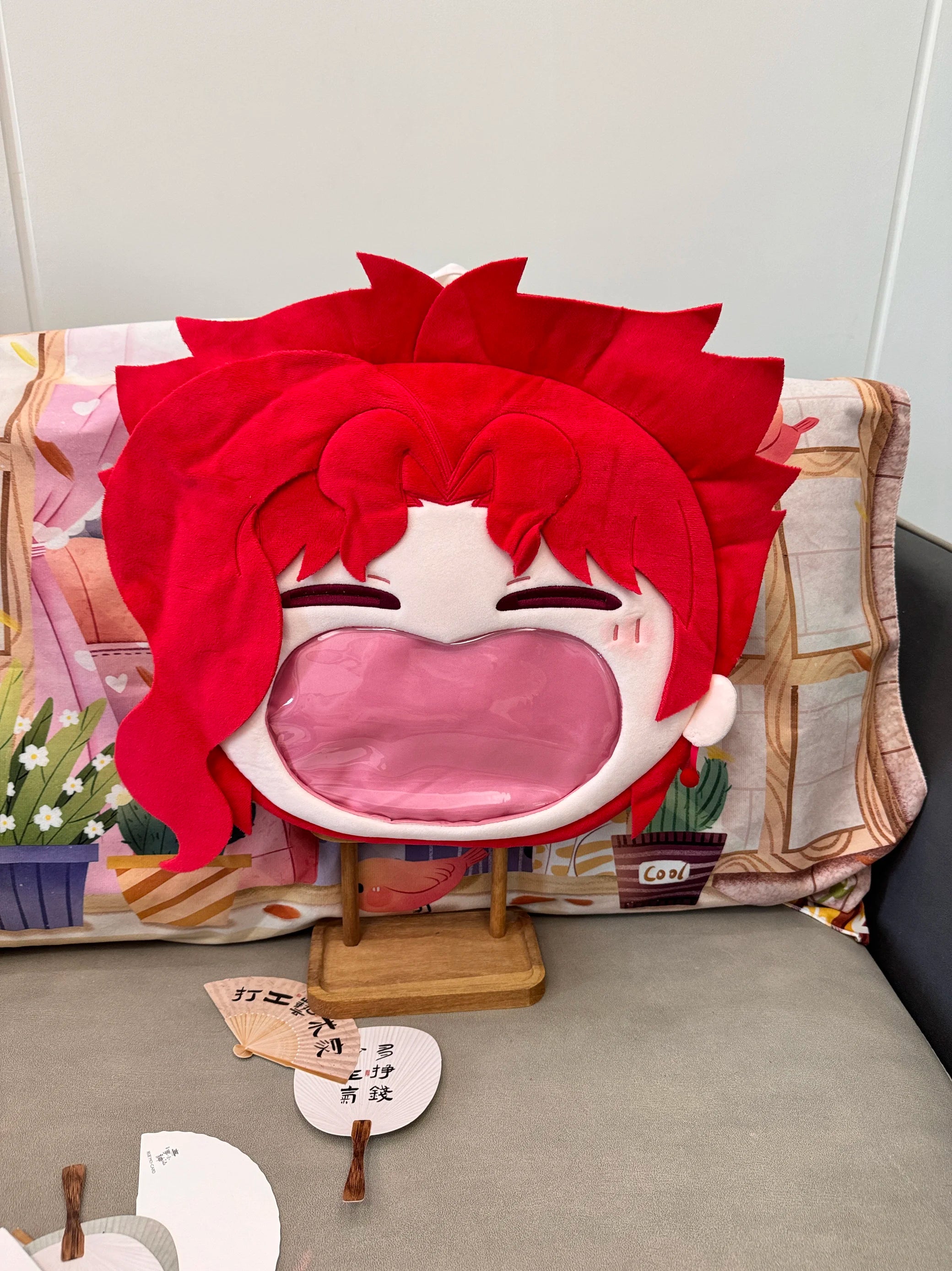 Japan Anime Kakyoin Noriaki Kawaii Big Face Cosplay Itbag Lolita Women Shoulder Bags Plush Backpack Funny Decor Fans Gift Bag