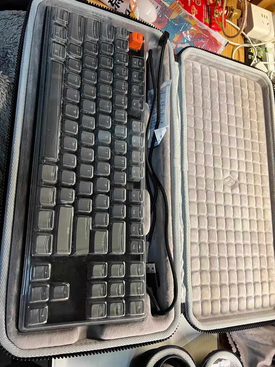 For Keychron K2 K3 K4 K6 K8 K10 Pro Mechanical Keyboard Storage Box Fashion Hard Bag Carrying Case