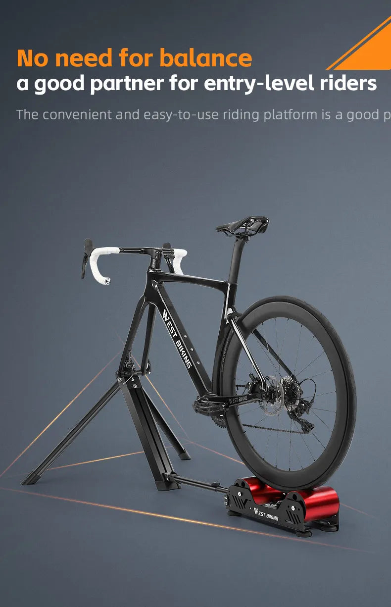 WEST BIKING Portable Bicycle Magnetic Resistance Roller Training Stand Indoor MTB Road Bike Roller Trainer with Storage Bag