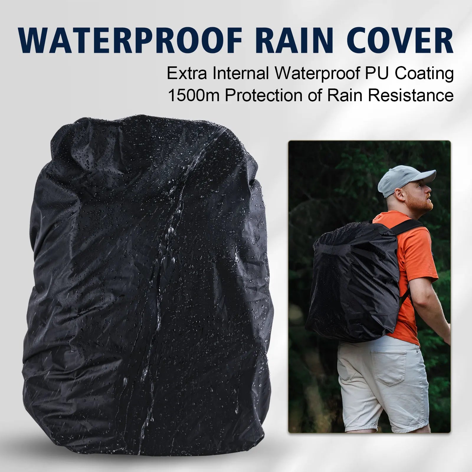 Goture 55*36*28cm Waterproof Fishing Backpack Tackle Bag Hard Bottom with Rod Holders Fish Tool Storage Outdoor Camping Bag