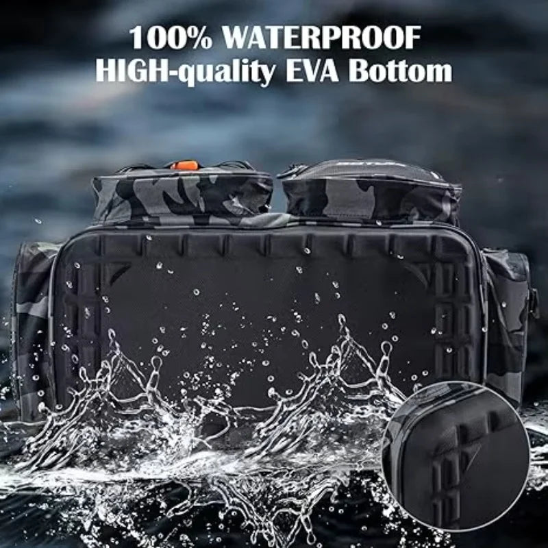 Goture Pro Angler Tackle Bag Holds 8x3700+4x3600 Trays Water Resistant Saltwater Fishing Gear Organizer 21.65" Gift for Men