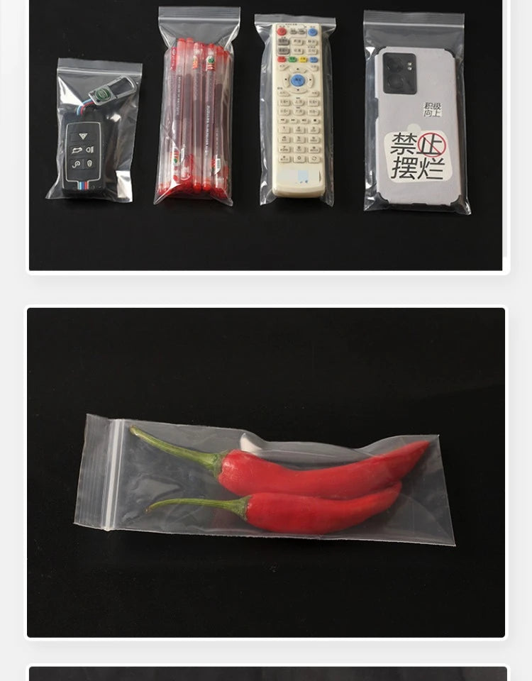 Thin and Long Strip-shaped PE Self Sealing Bag Transparent Plastic Packaging Bags Dustproof and Moisture-proof Sealed Pocket
