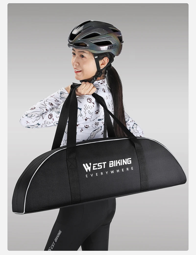 WEST BIKING Portable Bicycle Magnetic Resistance Roller Training Stand Indoor MTB Road Bike Roller Trainer with Storage Bag