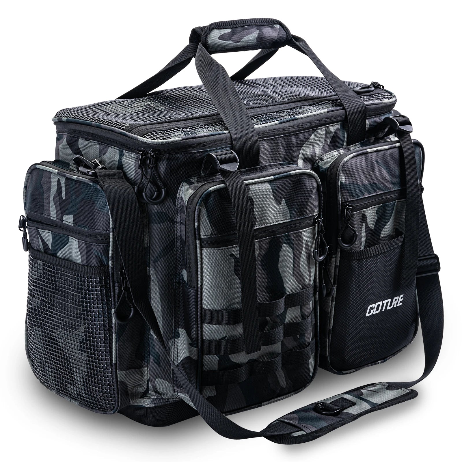 Goture Pro Angler Tackle Bag Holds 8x3700+4x3600 Trays Water Resistant Saltwater Fishing Gear Organizer 21.65" Gift for Men