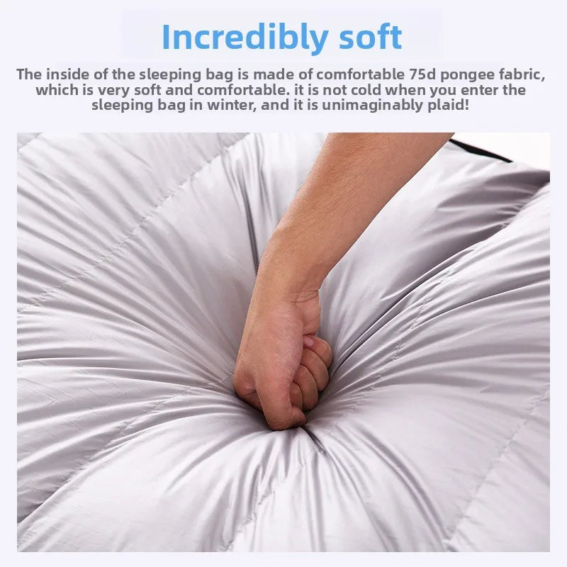 Backpacking Envelope Sleeping Bag Portable Waterproof Down Cotton Lightweight Camp Bedding for Outdoor Traveling Camping Hiking