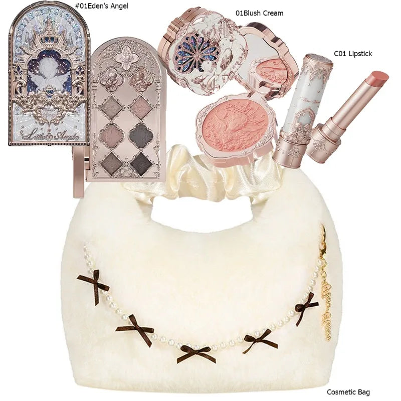 Flower Knows Makeup Set Swan Ballet Concealer Palette Embossed Blusher Shine Lipstick Kit With Bag THE SWEETIE BEAR Bunny Garden