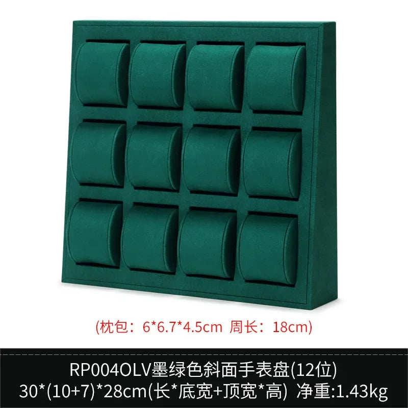 High End Watch Display Case Black and White Brushed Multi Position Watch Display Tray Blue Movable Pillow Bag Watch Display