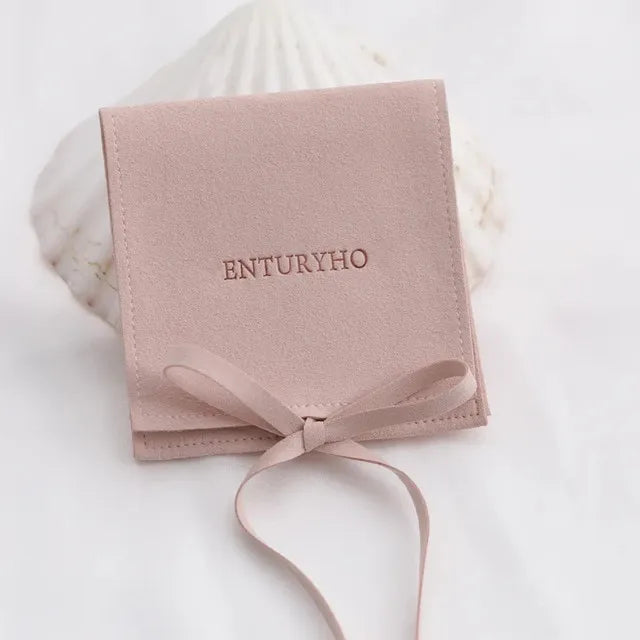 50 Jewelry Gift Bags Custom Logo 8X8cm Yellow Microfiber Packaging Pouch For Rings Earrings Tarot Card Wedding Favors Velvet Bag