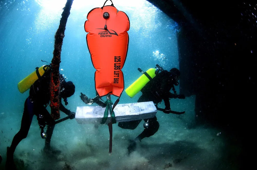 KEEP DIVING Scuba Diving 60LBS/70LBS/125LBS/140LBS Lift Bag Big Exhaust Valve with a Head Pumping