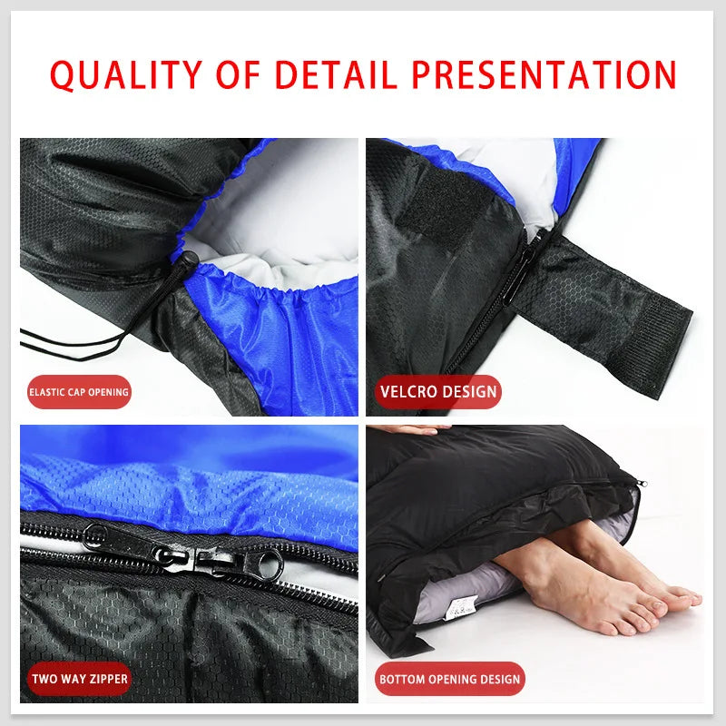 Backpacking Envelope Sleeping Bag Portable Waterproof Down Cotton Lightweight Camp Bedding for Outdoor Traveling Camping Hiking