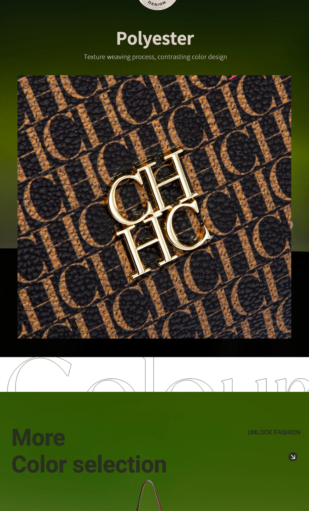 CH Leather Women's Bag Brand Engraved Exquisite Large Capacity Handbag Classic Durable Elegant Fashion Casual Bag with Base