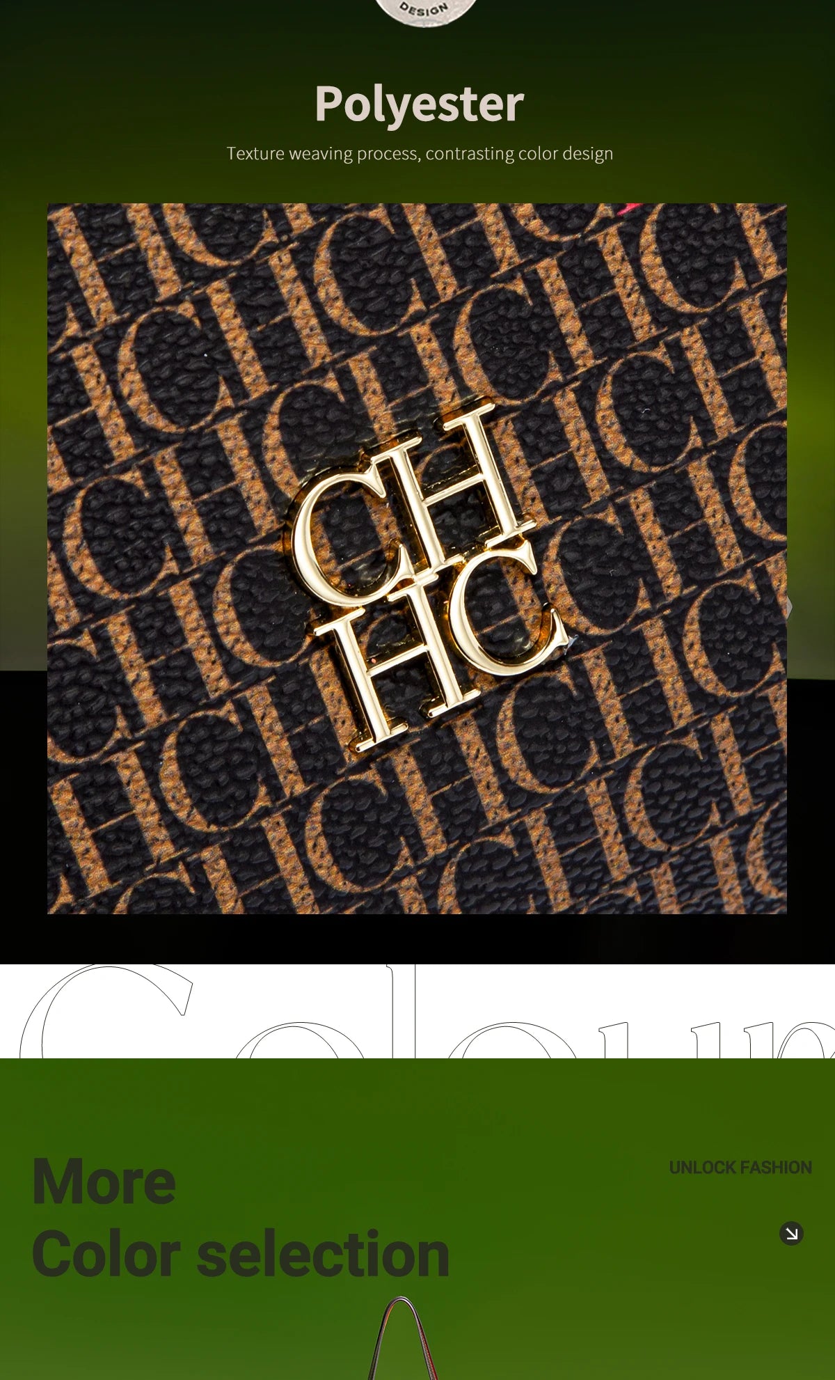 CH Leather Women's Bag Brand Engraved Exquisite Large Capacity Handbag Classic Durable Elegant Fashion Casual Bag with Base