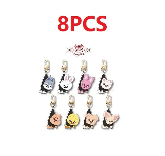 Stray Kids SKZoo 2025 new double-sided acrylic keychain, children's couple birthday gift key bag pendant, fan collection.
