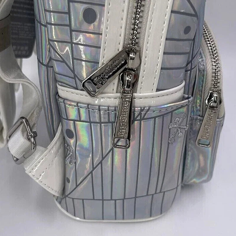 PU Leather Stitch Women Double Shoulder Backpack Donald Goofy Mickey Lady Bags Sequin Schoolbag Handbag Mummy Bag Girls