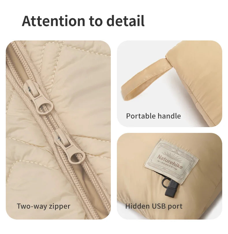 Naturehike USB Electric Heating Blanket Winter Camping Warm Keeping Multi-purpose Thermal Shawl Sleeping Bag Liner CNK2450PJ015