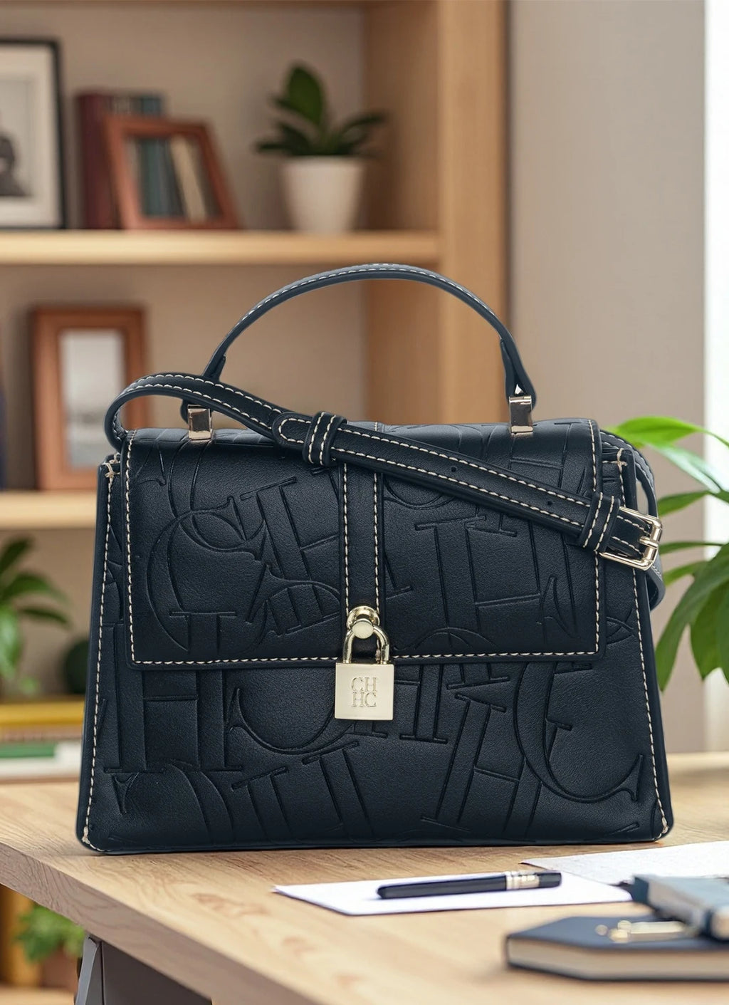 CH Fashion Classic Women's Tote Bag Niche Brand Fashion Monogram Print Lock Design New Trend Exquisite Women's Shoulder Bag