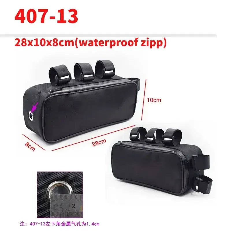 Bicycle Tube Frame Pack Bag, Battery Front Tool Box, Storage Case, MTB Ebike