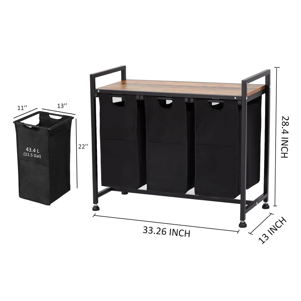 Laundry Hamper, Laundry Basket Organizer Laundry Sorter 2 Section with Removable Laundry Bag and Top Shelf, Dirty Clothes Hamper