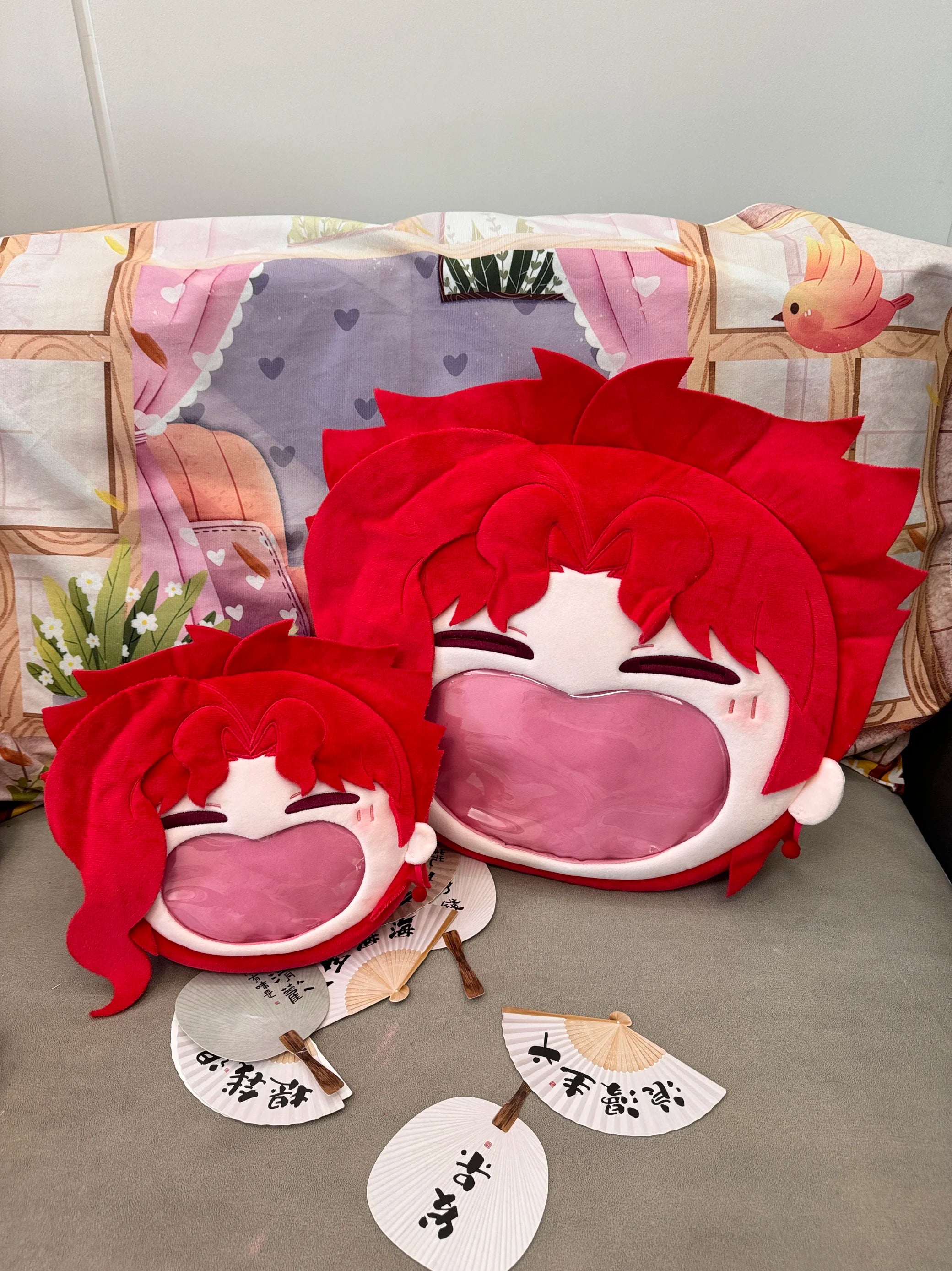 Japan Anime Kakyoin Noriaki Kawaii Big Face Cosplay Itbag Lolita Women Shoulder Bags Plush Backpack Funny Decor Fans Gift Bag